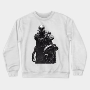 Aggressive Alien Predator Warrior from Space Pen and Ink art Crewneck Sweatshirt